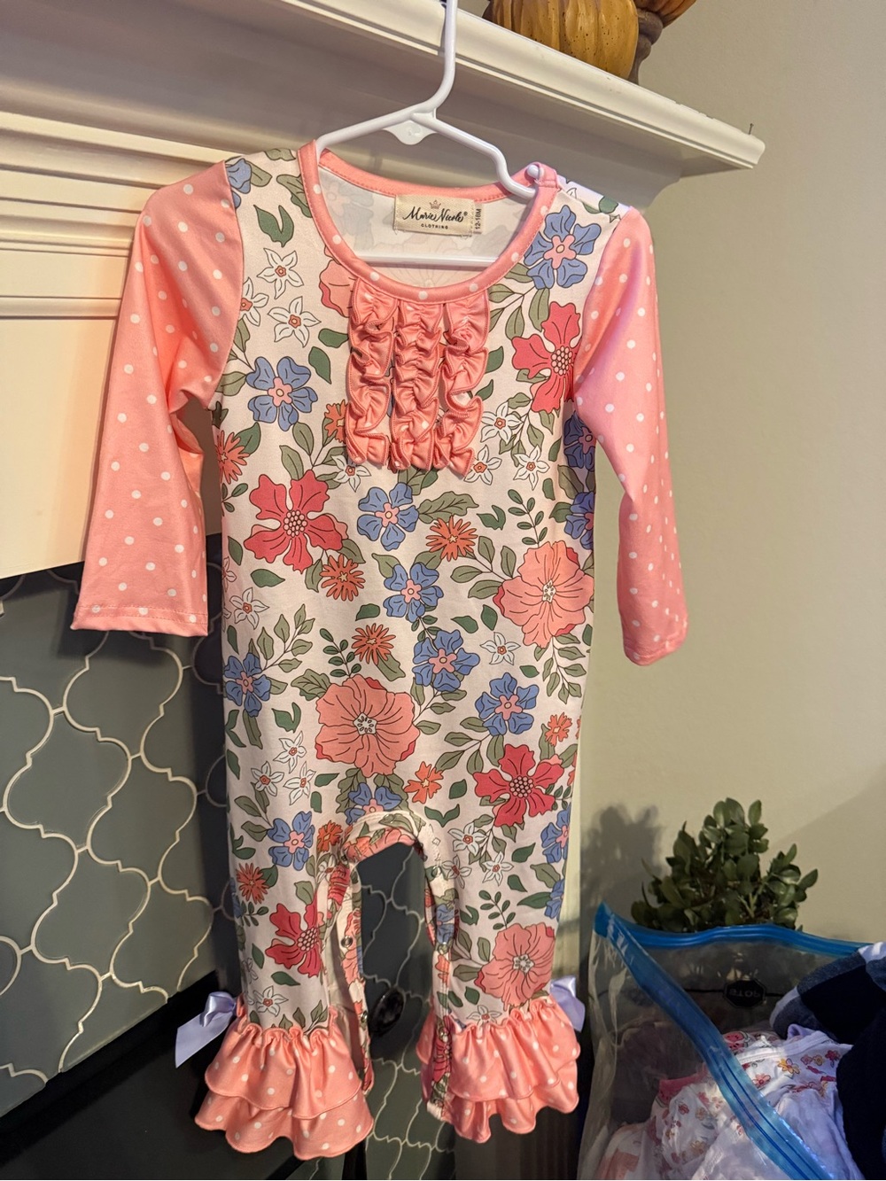 Minnie Mouse Floral Ruffle One-Piece Bodysuit - Pink